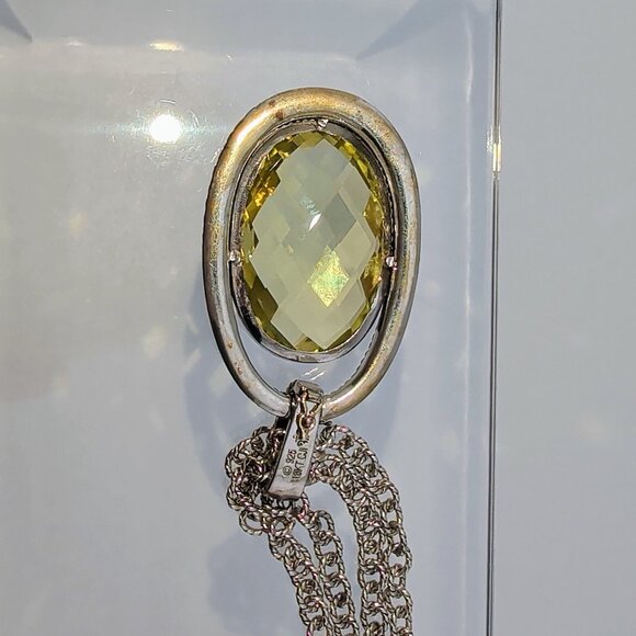 NWT Andrea Candela Ibiza Sterling Silver18K Necklace W/ Yellow Quartz Pendant - Picture 8 of 11